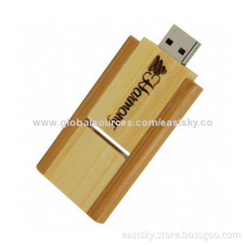 Twist Wood USB Flash Drive, Swivel Style Designed with 100% Genuine Capacity for Promotions